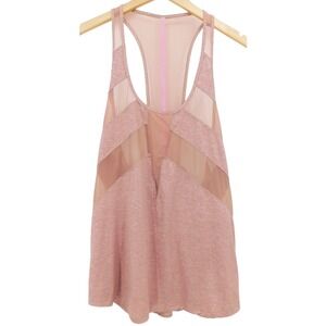 Lululemon‎ Tank Top Heathered Pink Mesh Racerback Athletic Sleeveless